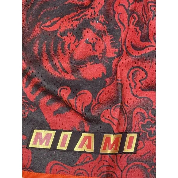 Mitchell & Ness Miami Heat Chinese New Year Swingman Basketball Shorts Sz Large